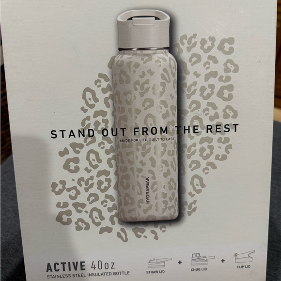 Hydrapeak White Leopard Insulated Water Bottle - Picture 2 of 7